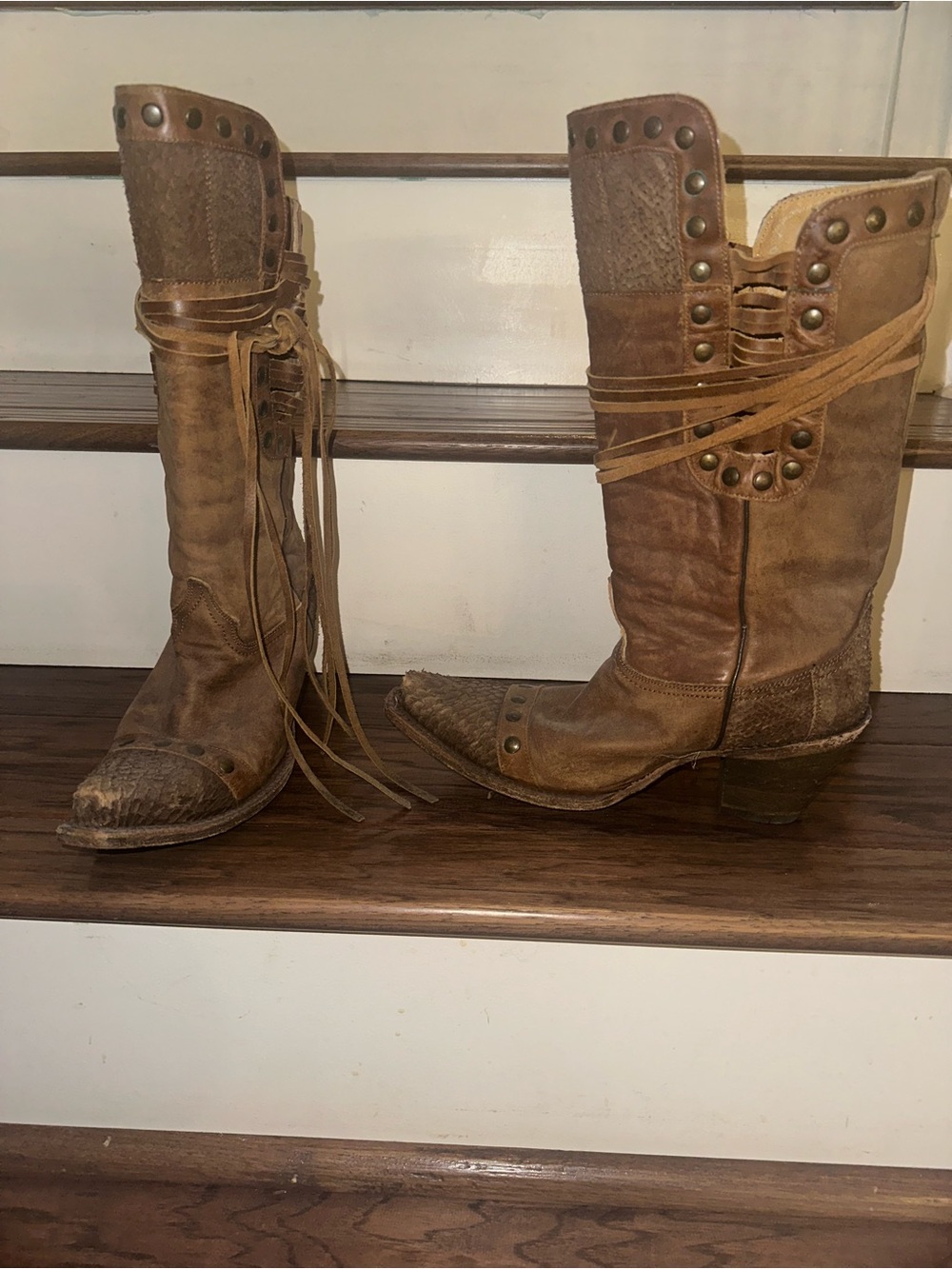 Corral Women’s Brown Studded Fringe Western Boots